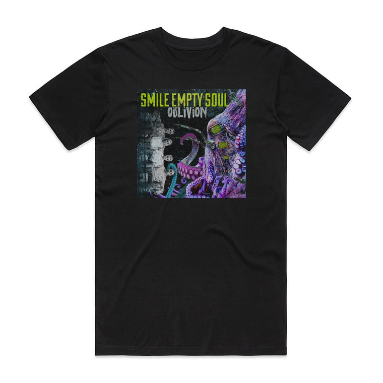 Smile Empty Soul Oblivion Album Cover T-Shirt Black