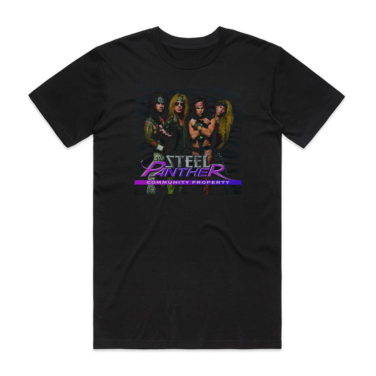 Steel Panther Community Property Album Cover T-Shirt Black Steel Panther Community Property Album Cover T-Shirt Black