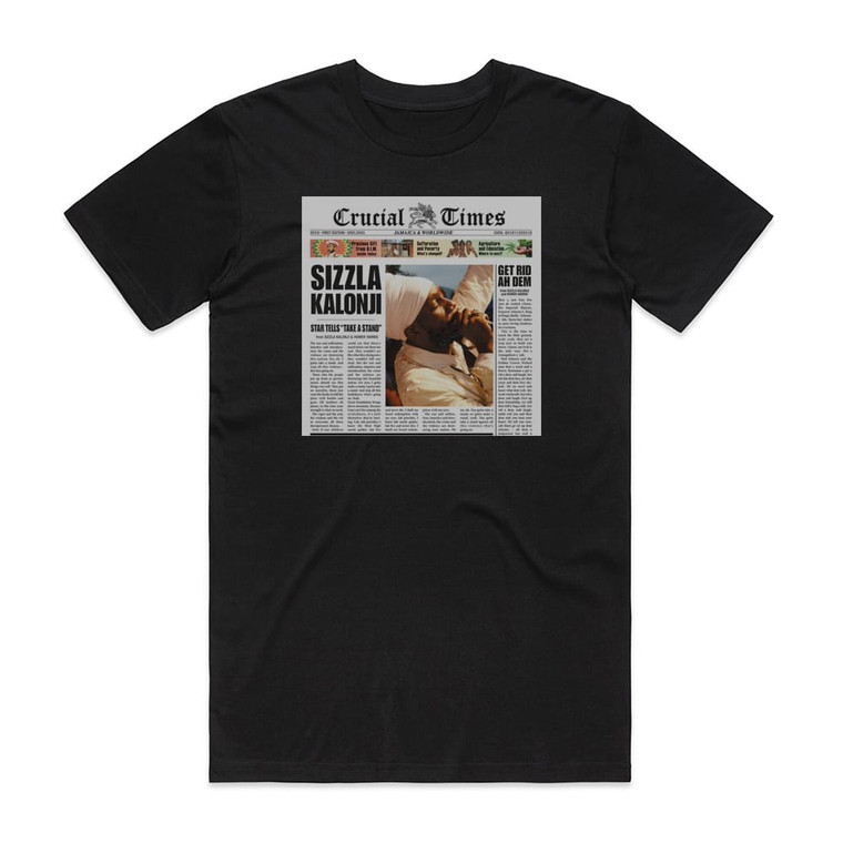 Sizzla Crucial Times Album Cover T-Shirt Black