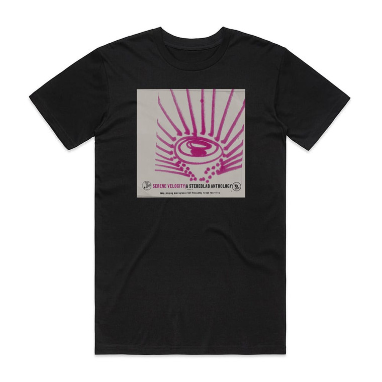 Stereolab Serene Velocity A Stereolab Anthology Album Cover T-Shirt Black