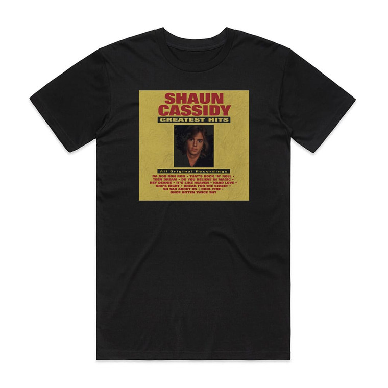 Shaun Cassidy Greatest Hits Album Cover T-Shirt Black