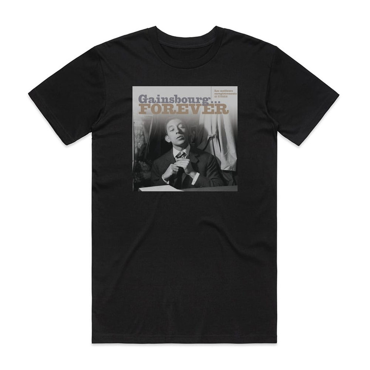 Serge Gainsbourg Gainsbourg Forever Album Cover T-Shirt Black