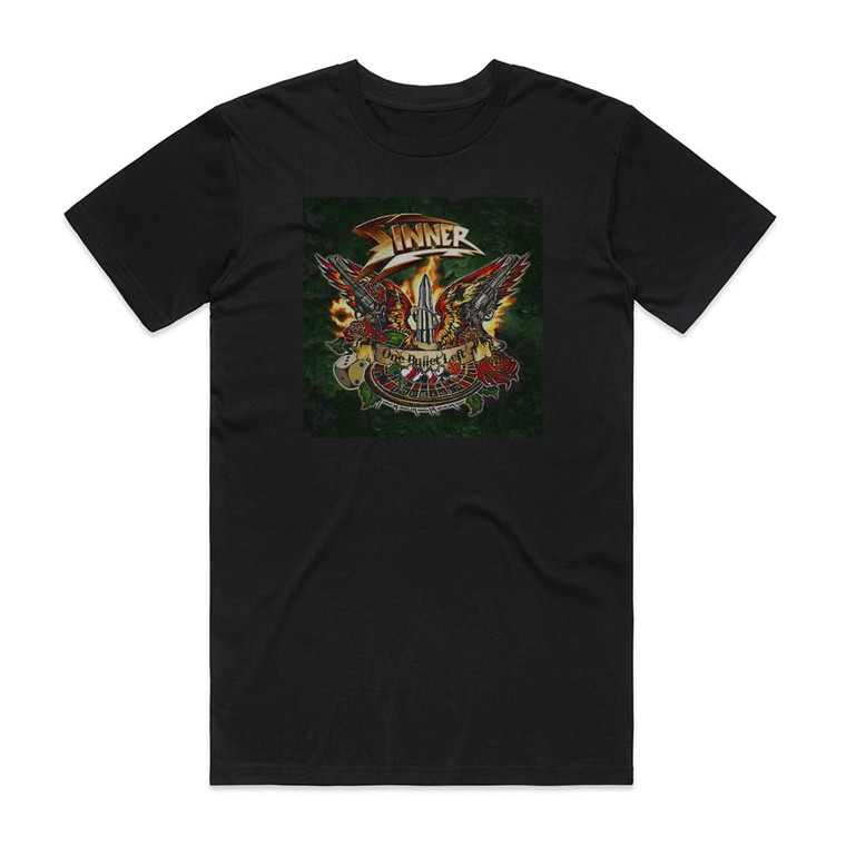 Sinner One Bullet Left Album Cover T-Shirt Black