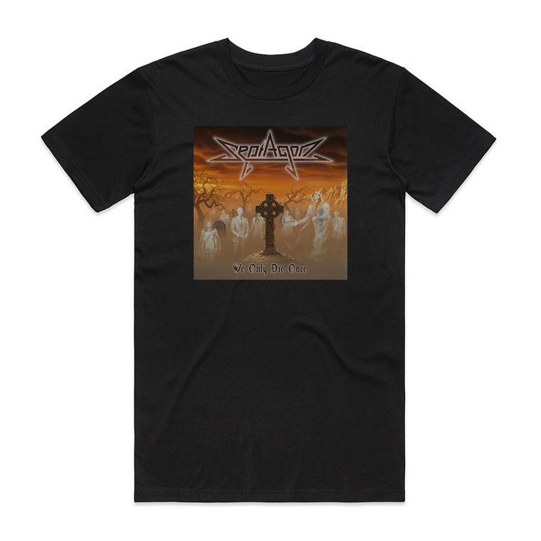 Septagon We Only Die Once Album Cover T-Shirt Black