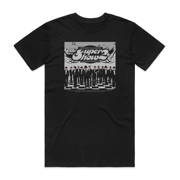 Super Junior Super Show 2 The 2Nd Asia Tour Album Cover T-Shirt Black