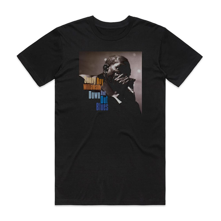 Sonny Boy Williamson Down And Out Blues Album Cover T-Shirt Black