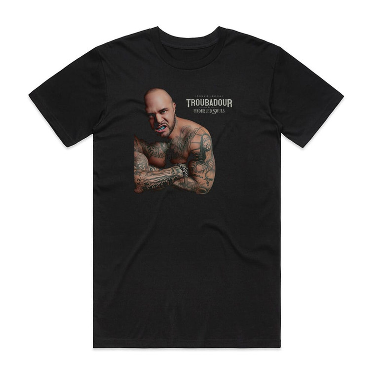 Struggle Troubadour Of Troubled Souls Album Cover T-Shirt Black
