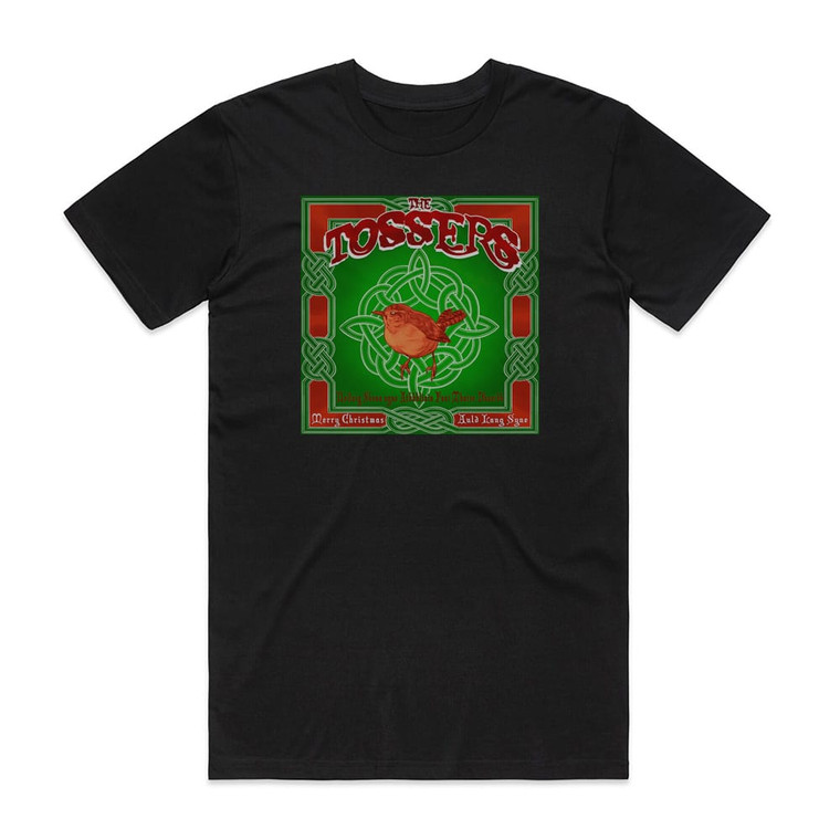The Tossers Merry Christmas Album Cover T-Shirt Black