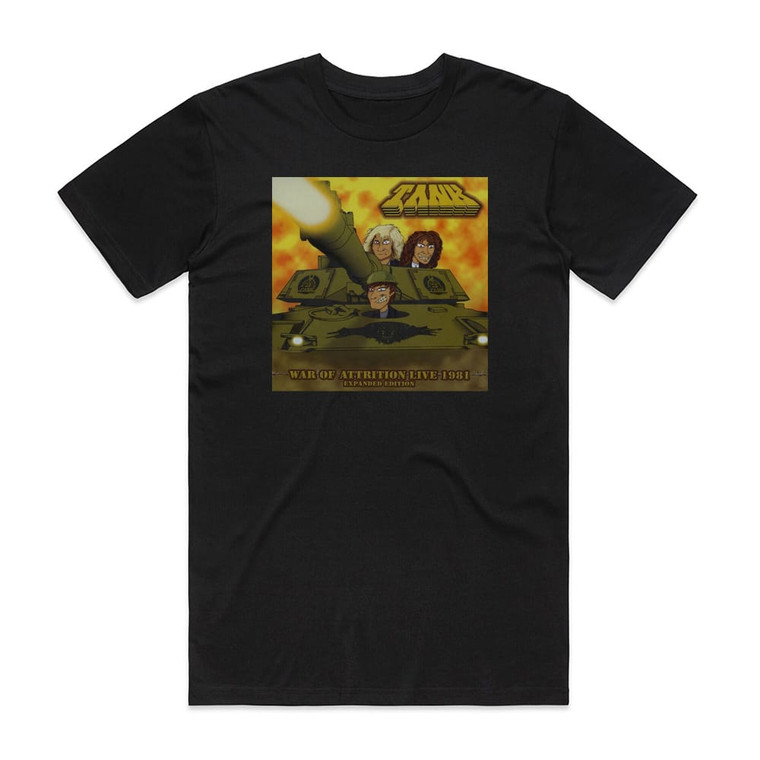 Tank War Of Attrition Live 1981 Album Cover T-Shirt Black Tank War Of Attrition Live 1981 Album Cover T-Shirt Black