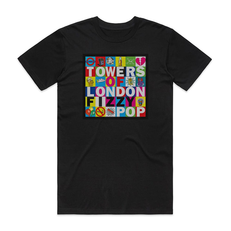 Towers of London Fizzy Pop Album Cover T-Shirt Black