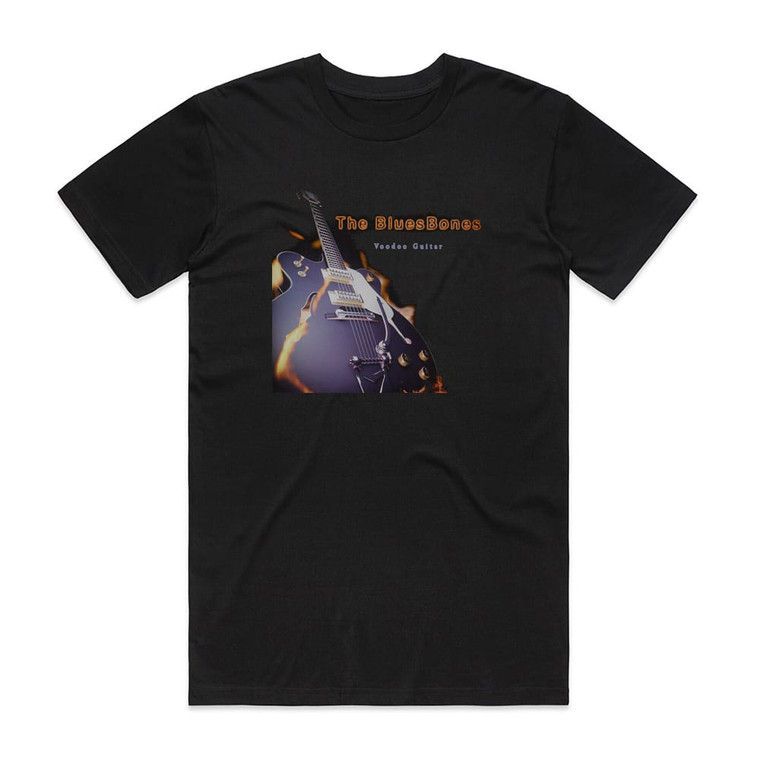 The Bluesbones Voodoo Guitar Album Cover T-Shirt Black