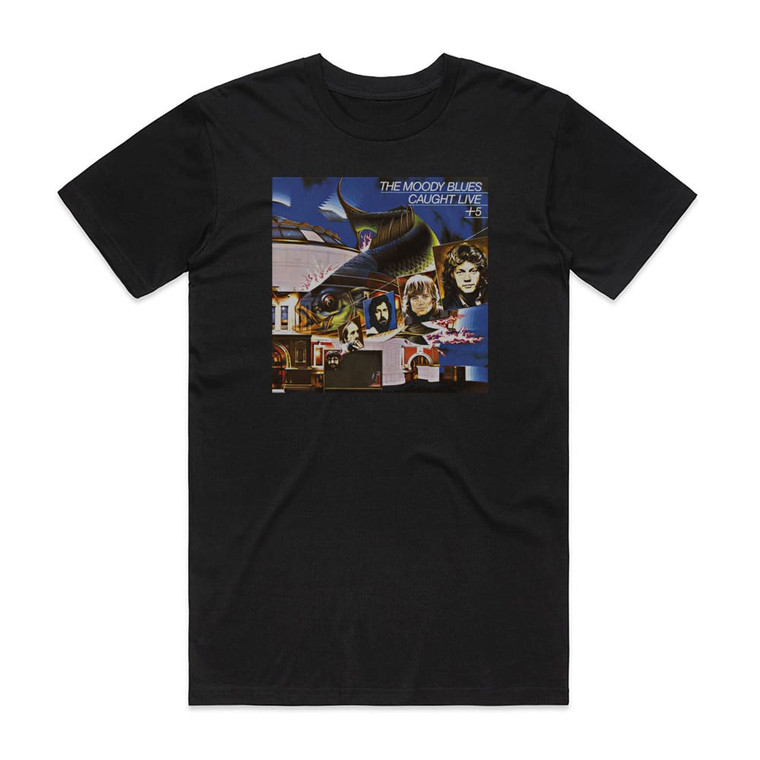 The Moody Blues Caught Live 5 Album Cover T-Shirt Black