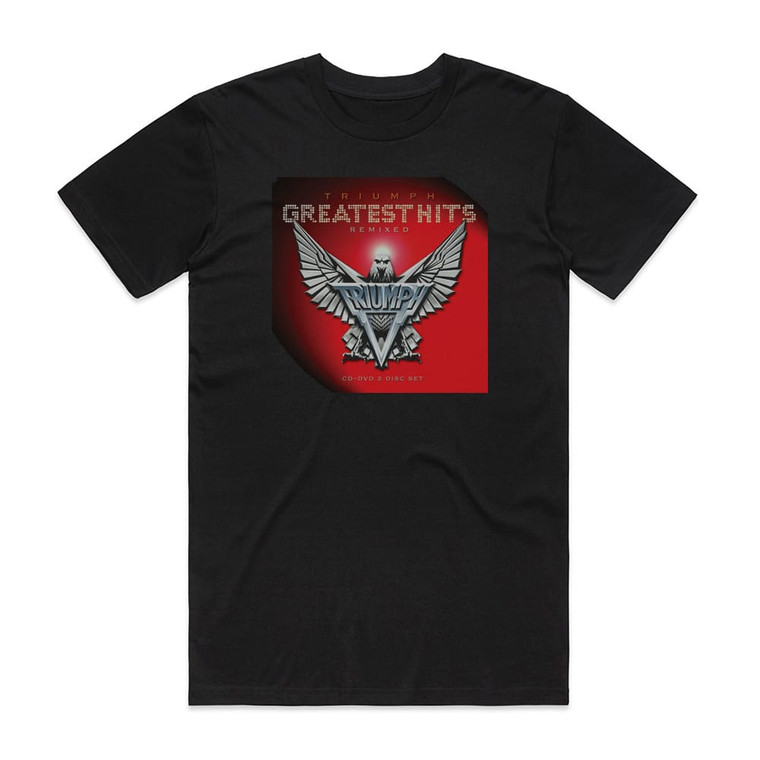 Triumph Greatest Hits Remixed Album Cover T-Shirt Black