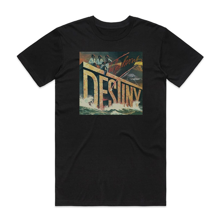 The Jacksons Destiny Album Cover T-Shirt Black