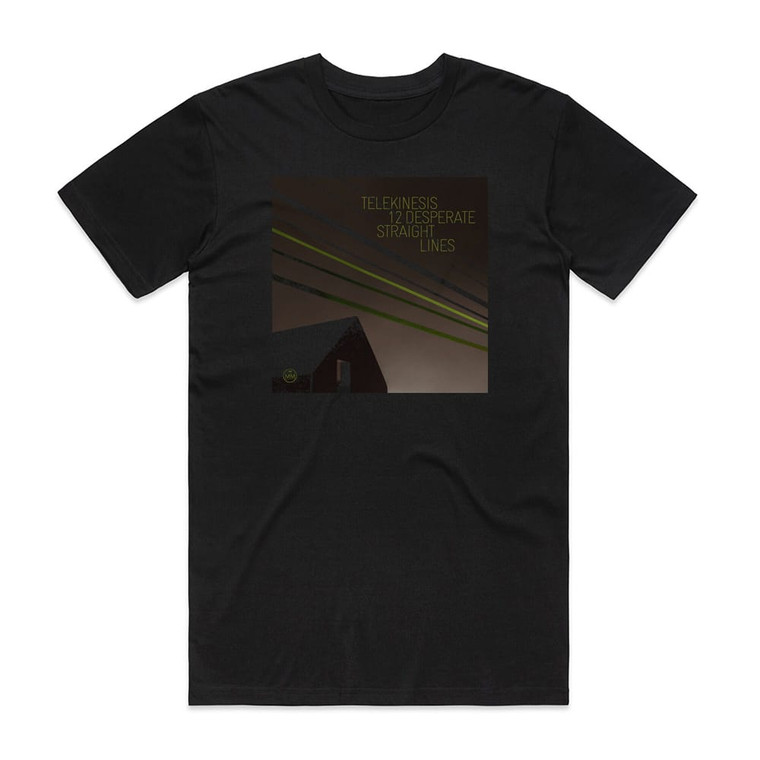 Telekinesis 12 Desperate Straight Lines Album Cover T-Shirt Black