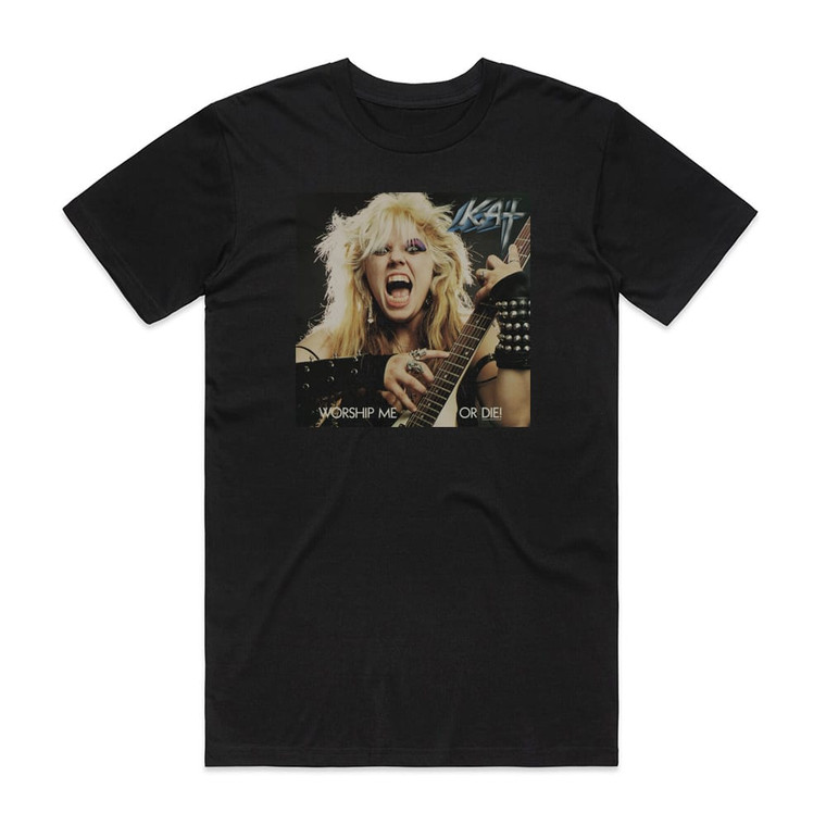 The Great Kat Worship Me Or Die Album Cover T-Shirt Black