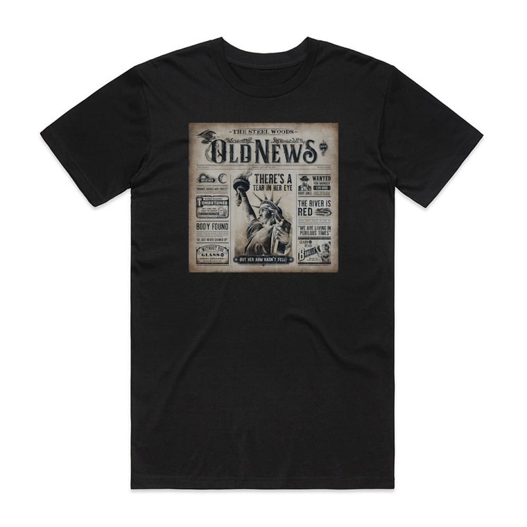 The Steel Woods Old News Album Cover T-Shirt Black