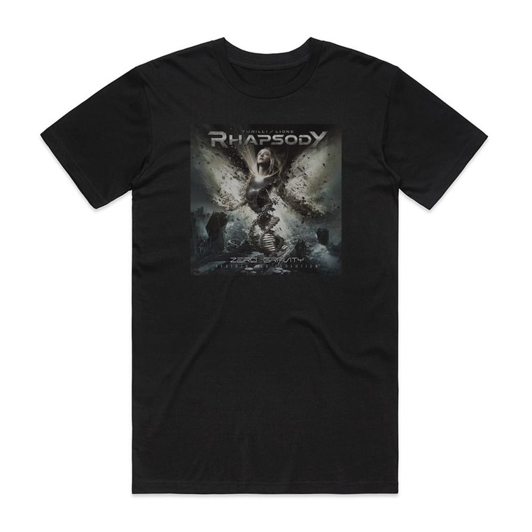 Turilli Lione Rhapsody Zero Gravity Rebirth And Evolution Album Cover T-Shirt Black