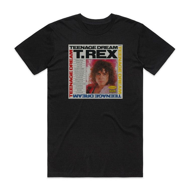 T Rex Teenage Dream Album Cover T-Shirt Black