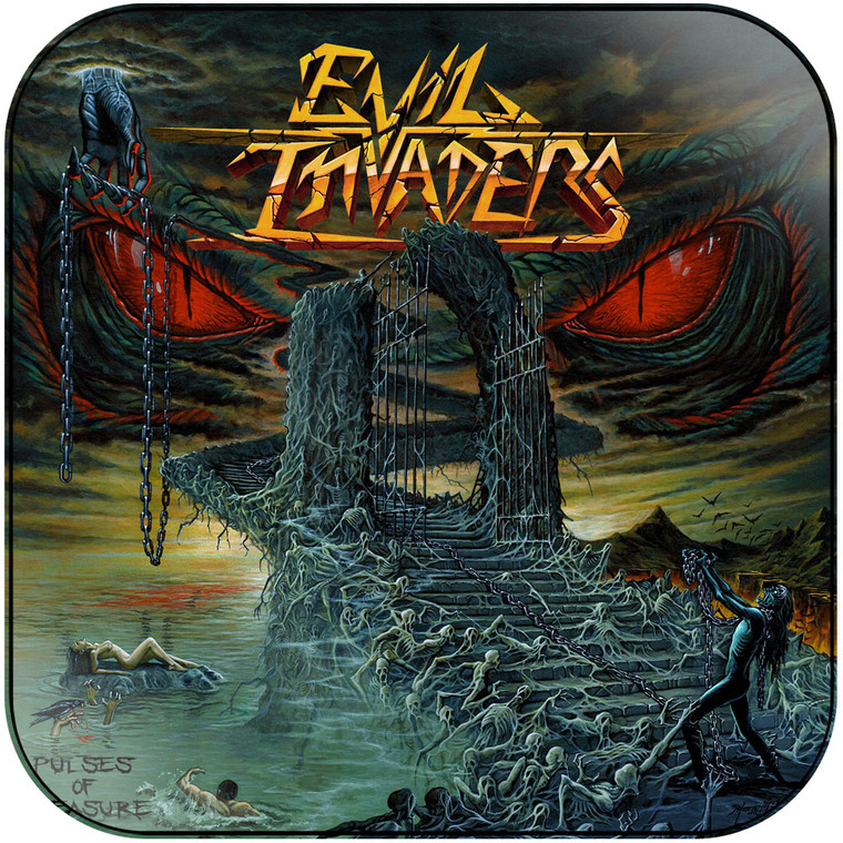 Evil Invaders Pulses Of Pleasure Album Cover Sticker