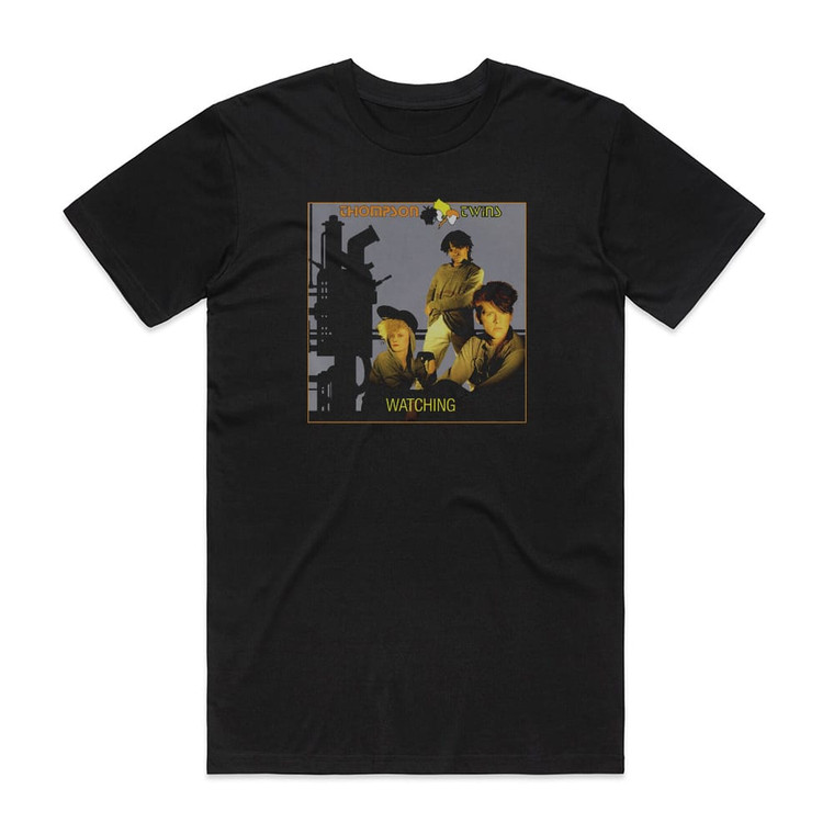 Thompson Twins Watching Album Cover T-Shirt Black
