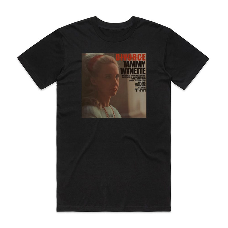 Tammy Wynette D I V O R C E Album Cover T-Shirt Black