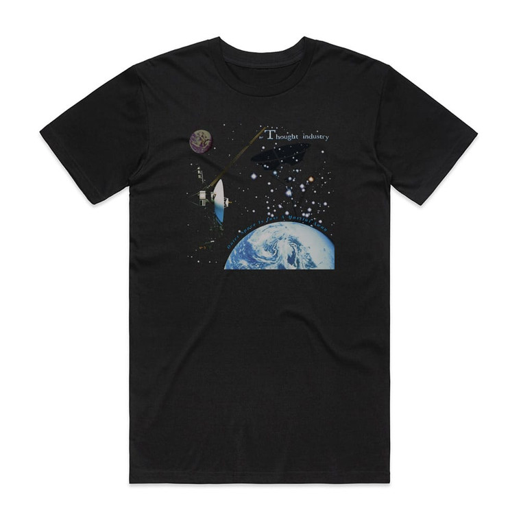 Thought Industry Outer Space Is Just A Martini Away Album Cover T-Shirt Black