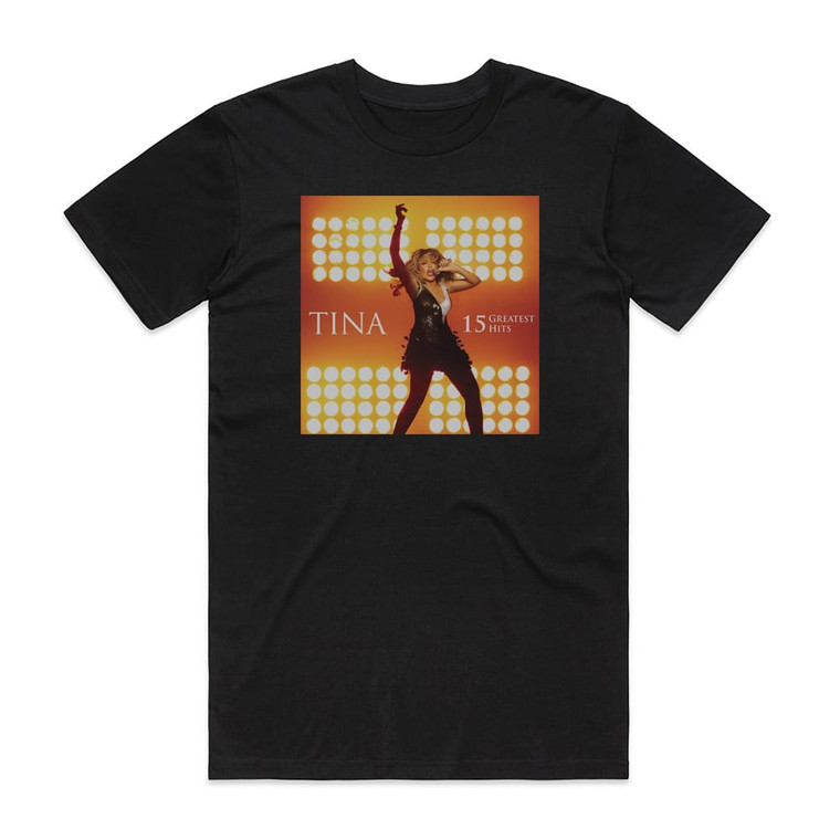 Tina Turner 15 Greatest Hits Album Cover T-Shirt Black