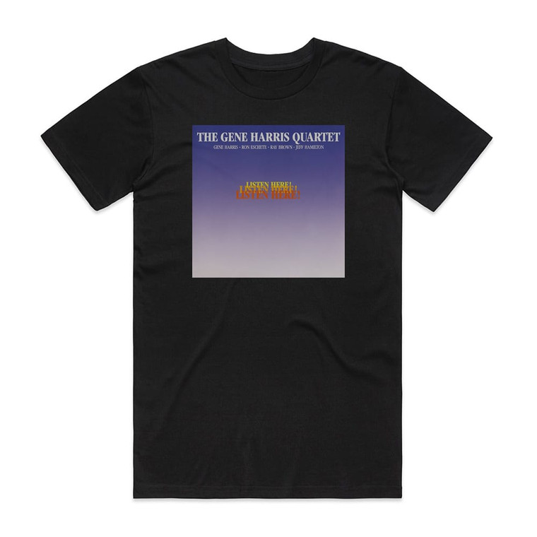 The Gene Harris Quartet Listen Here Album Cover T-Shirt Black