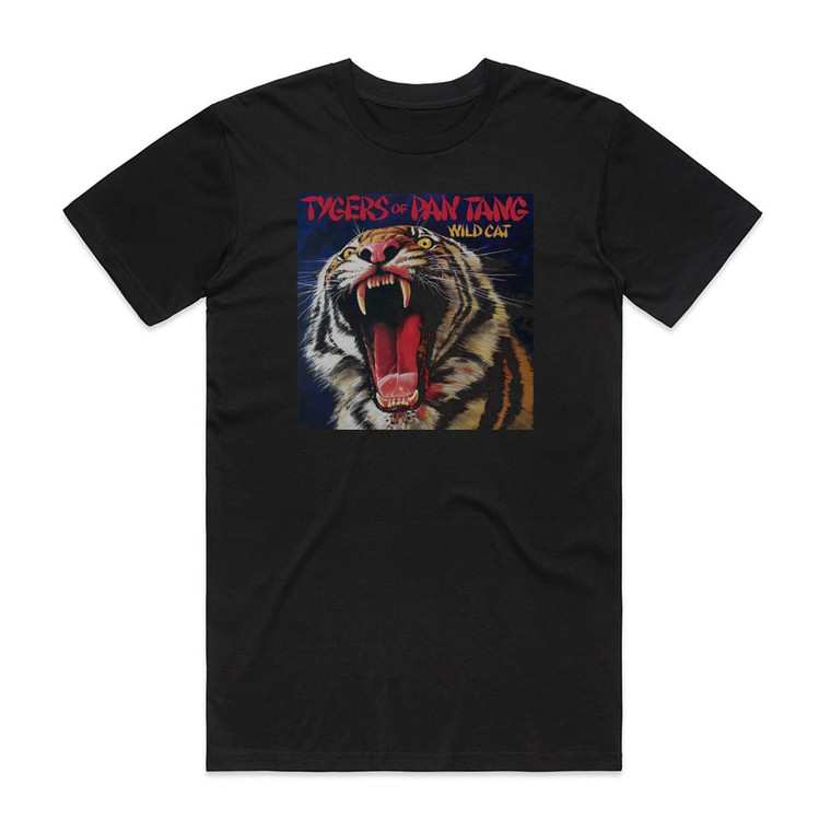 Tygers of Pan Tang Wild Cat Album Cover T-Shirt Black