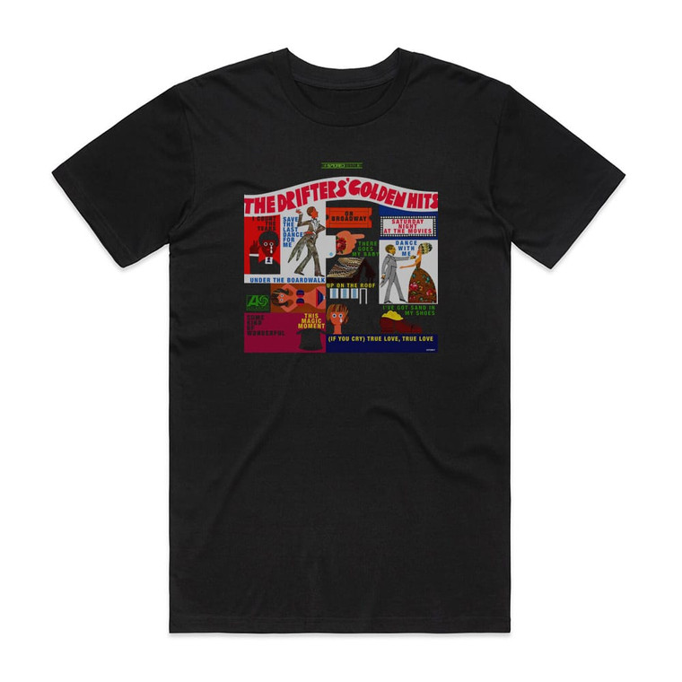 The Drifters Golden Hits Album Cover T-Shirt Black