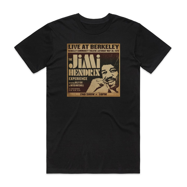 The Jimi Hendrix Experience Live At Berkeley Album Cover T-Shirt Black