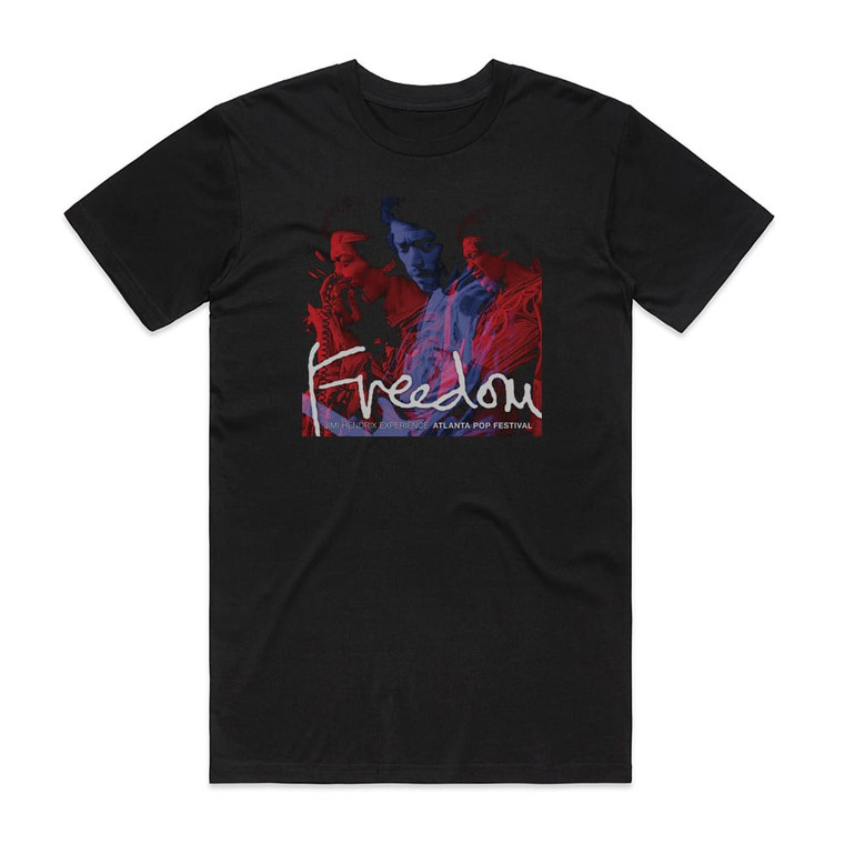 The Jimi Hendrix Experience Freedom Atlanta Pop Festival Album Cover T-Shirt Black