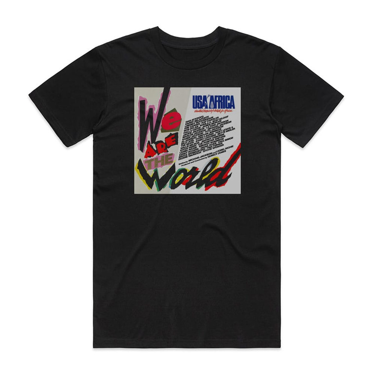 USA for Africa We Are The World 1 Album Cover T-Shirt Black