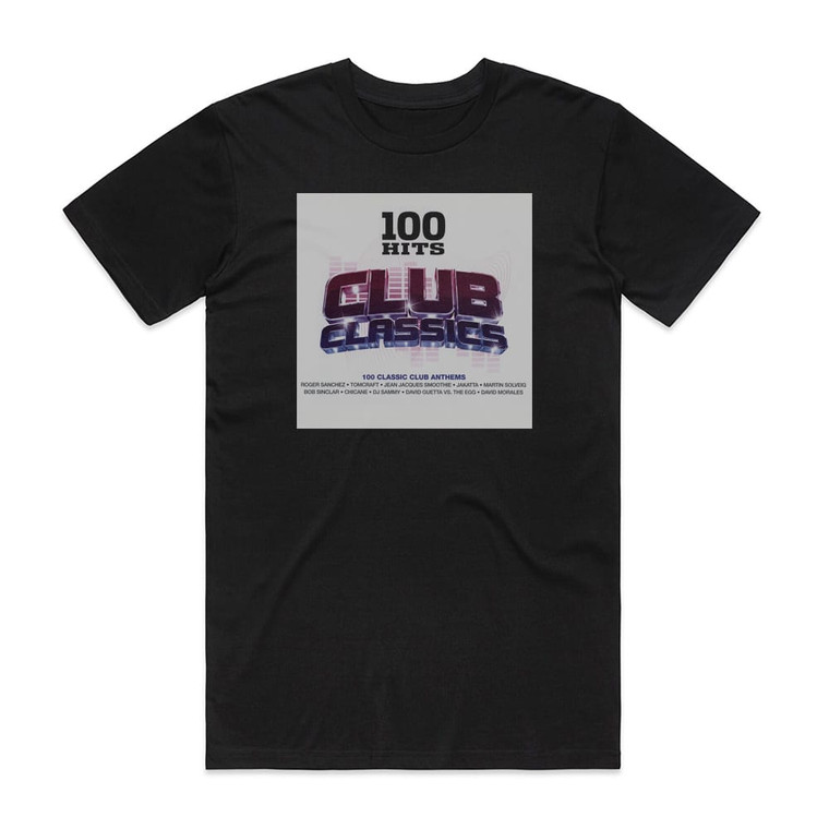 Various Artists 100 Hits Club Classics Album Cover T-Shirt Black