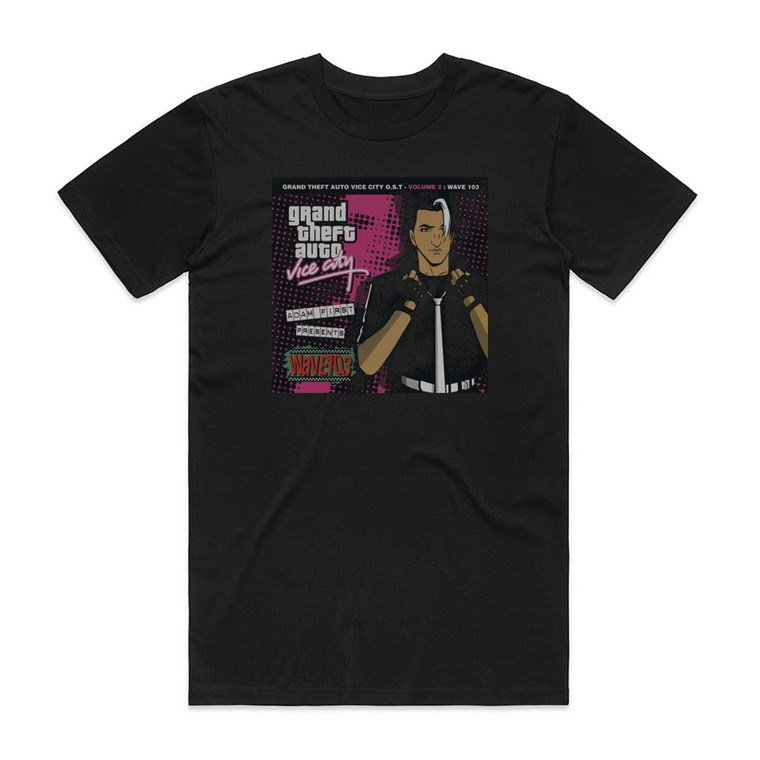 Various Artists Grand Theft Auto Vice City Volume 2 Wave 103 Album Cover T-Shirt Black