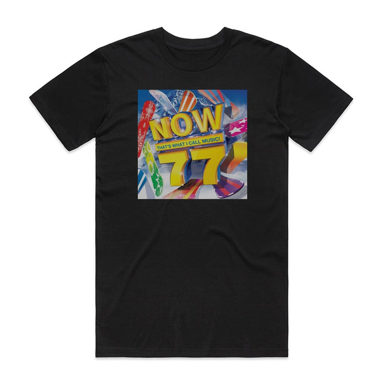 Various Artists Now Thats What I Call Music 77 Album Cover T-Shirt Black