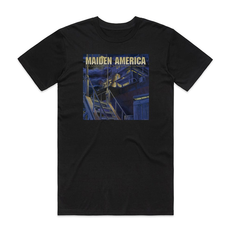 Various Artists Maiden America Album Cover T-Shirt Black