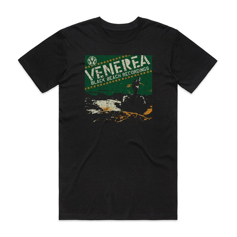 Venerea Black Beach Recordings Album Cover T-Shirt Black
