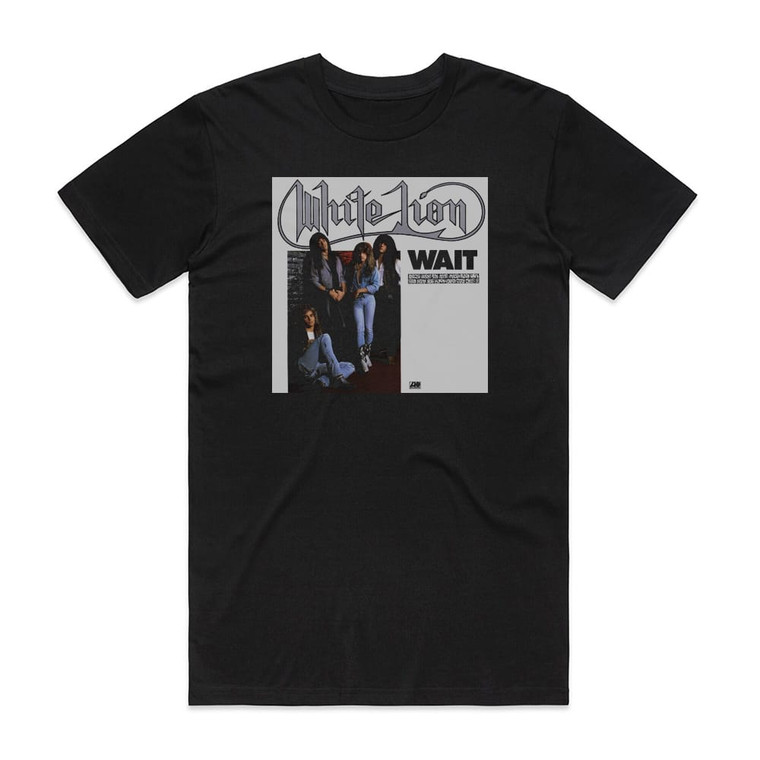 White Lion Wait Album Cover T-Shirt Black