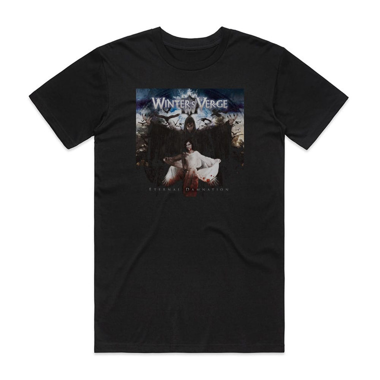 Winters Verge Eternal Damnation Album Cover T-Shirt Black