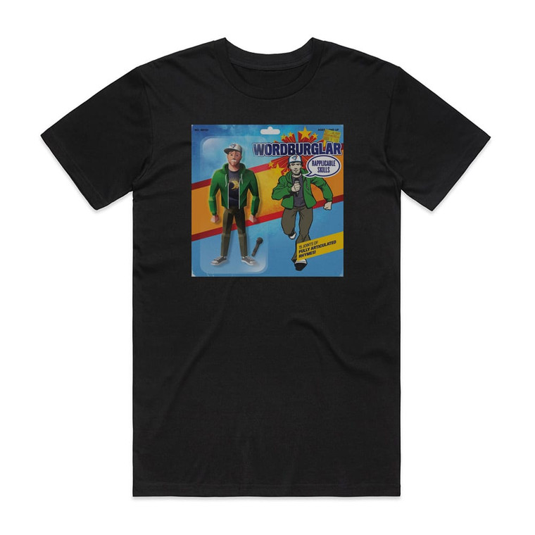 Wordburglar Rapplicable Skills Album Cover T-Shirt Black