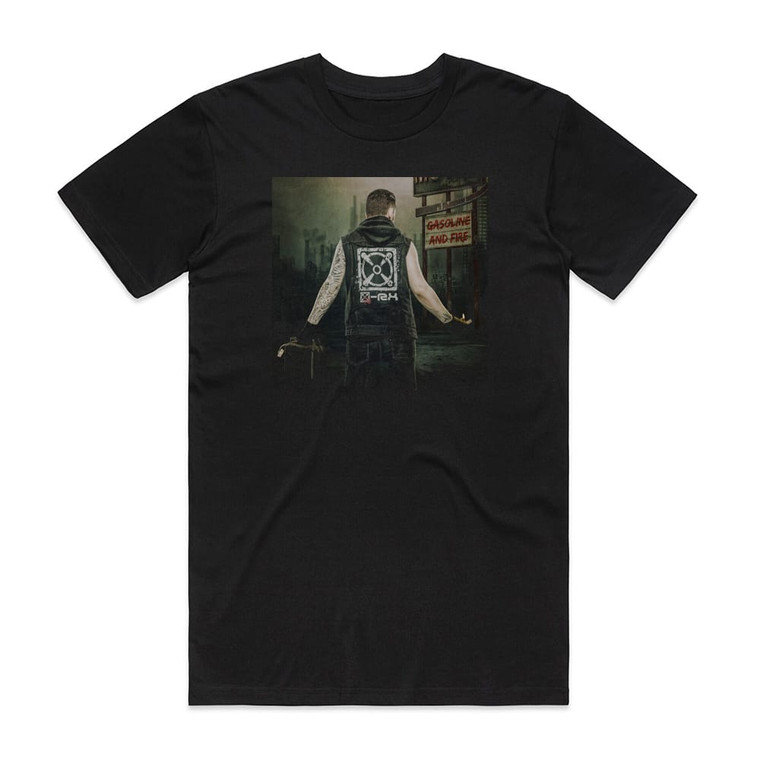 X-Rx Gasoline And Fire Album Cover T-Shirt Black