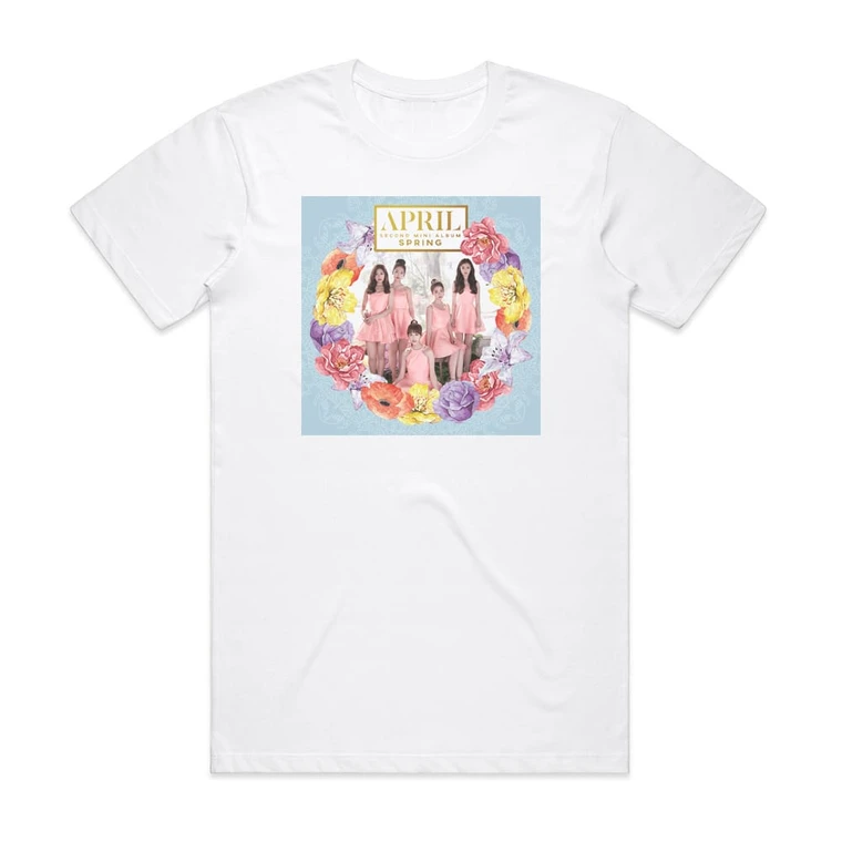 APRIL Spring Album Cover T-Shirt White