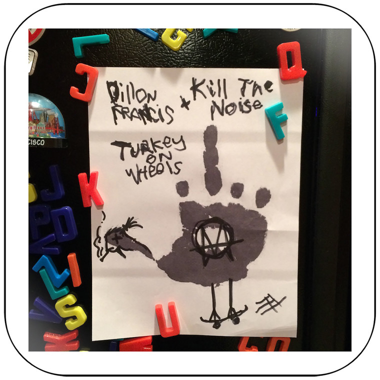 Dillon Francis Turkey On Wheels Album Cover Sticker