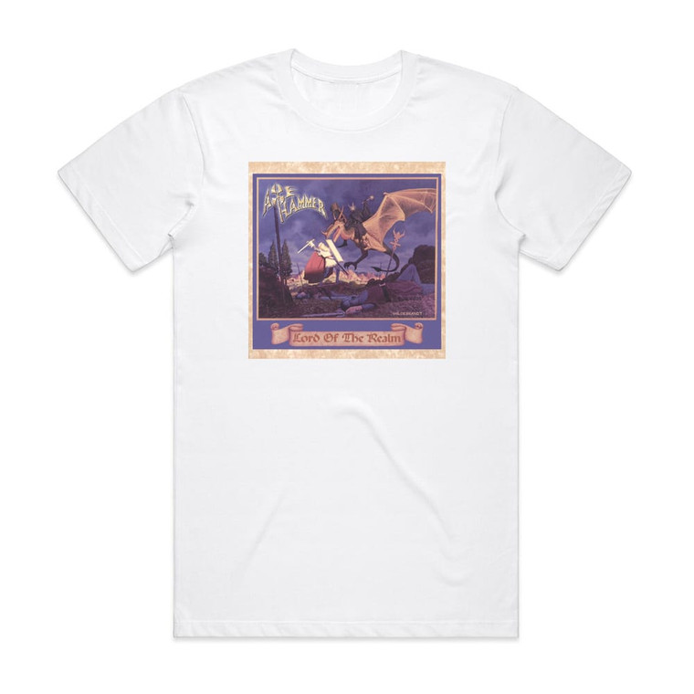 Axehammer Lord Of The Realm Album Cover T-Shirt White