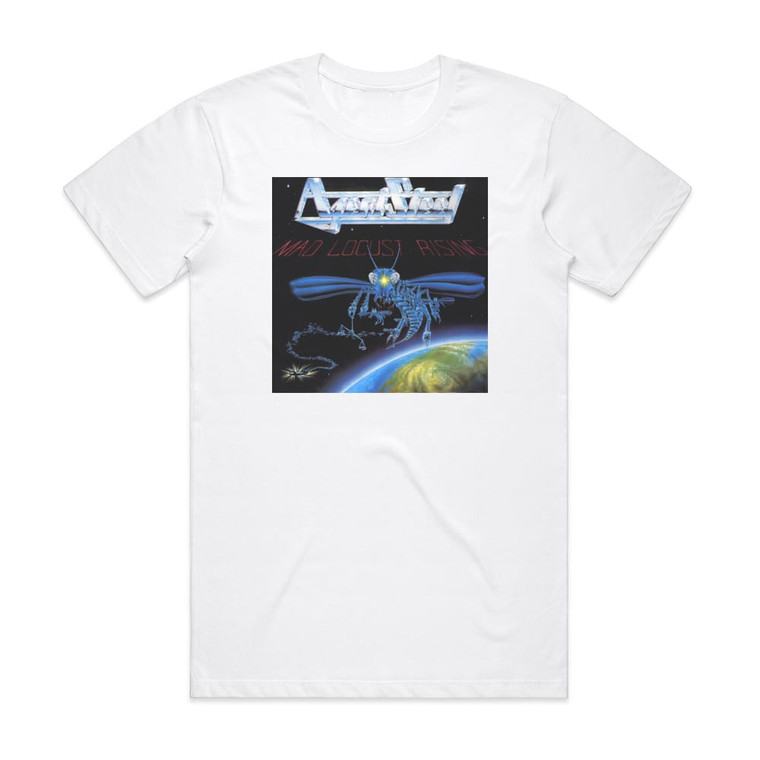 Agent Steel Mad Locust Rising Album Cover T-Shirt White