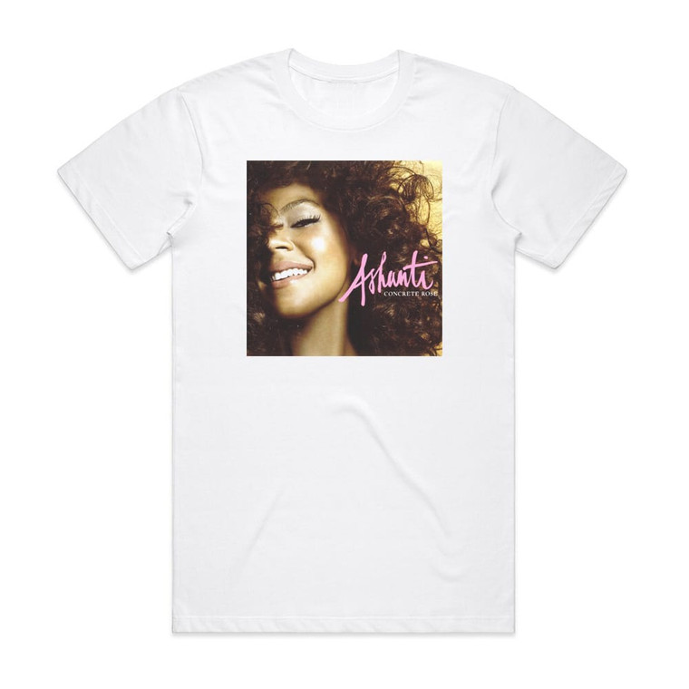 Ashanti Concrete Rose Album Cover T-Shirt White