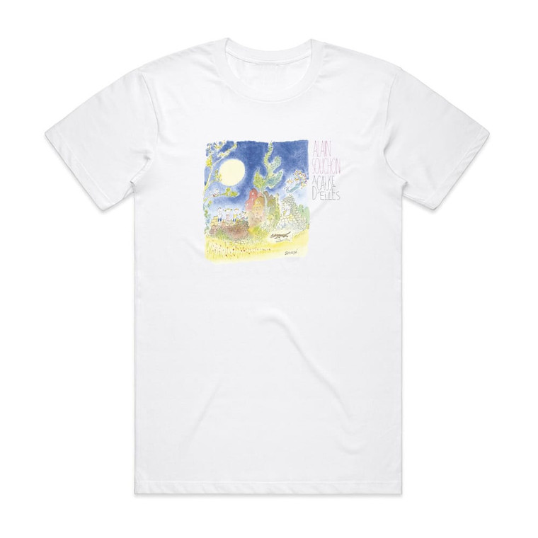 Alain Souchon  Cause Delles Album Cover T-Shirt White