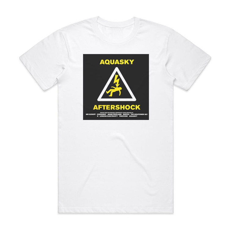 Aquasky Aftershock Album Cover T-Shirt White